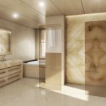 Rendering 3d bagno in marmo esclusivo